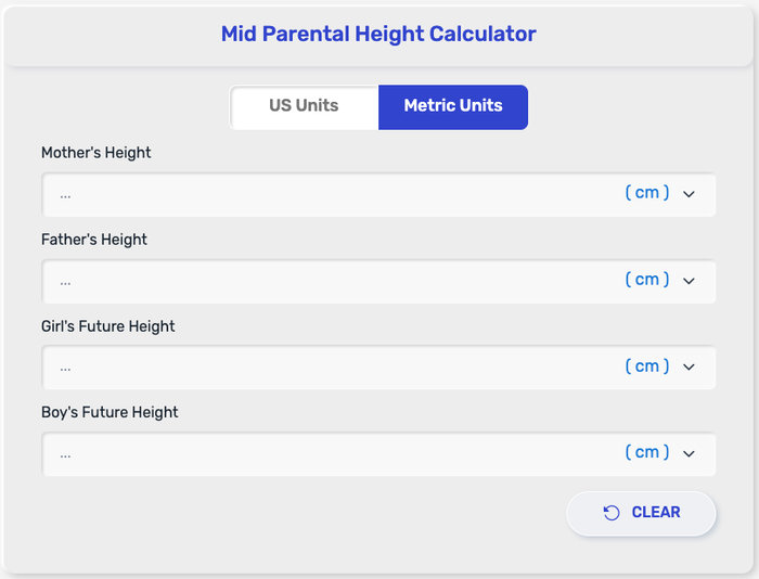 Mid Parental Height Calculator